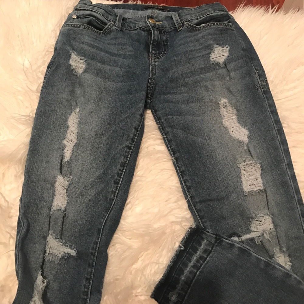 Jeans cropped distressed