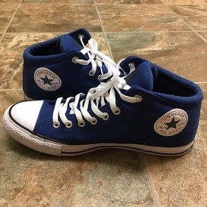 Royal blue converse, size 10