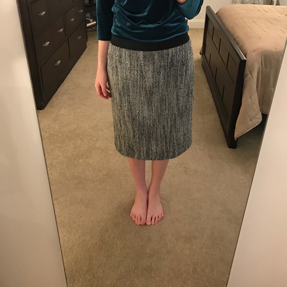 Black And White Tweed Skirt