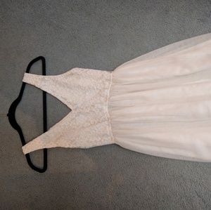 Cream colored lace and tulle party dress