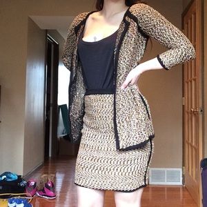 Matching skirt and cardigan set