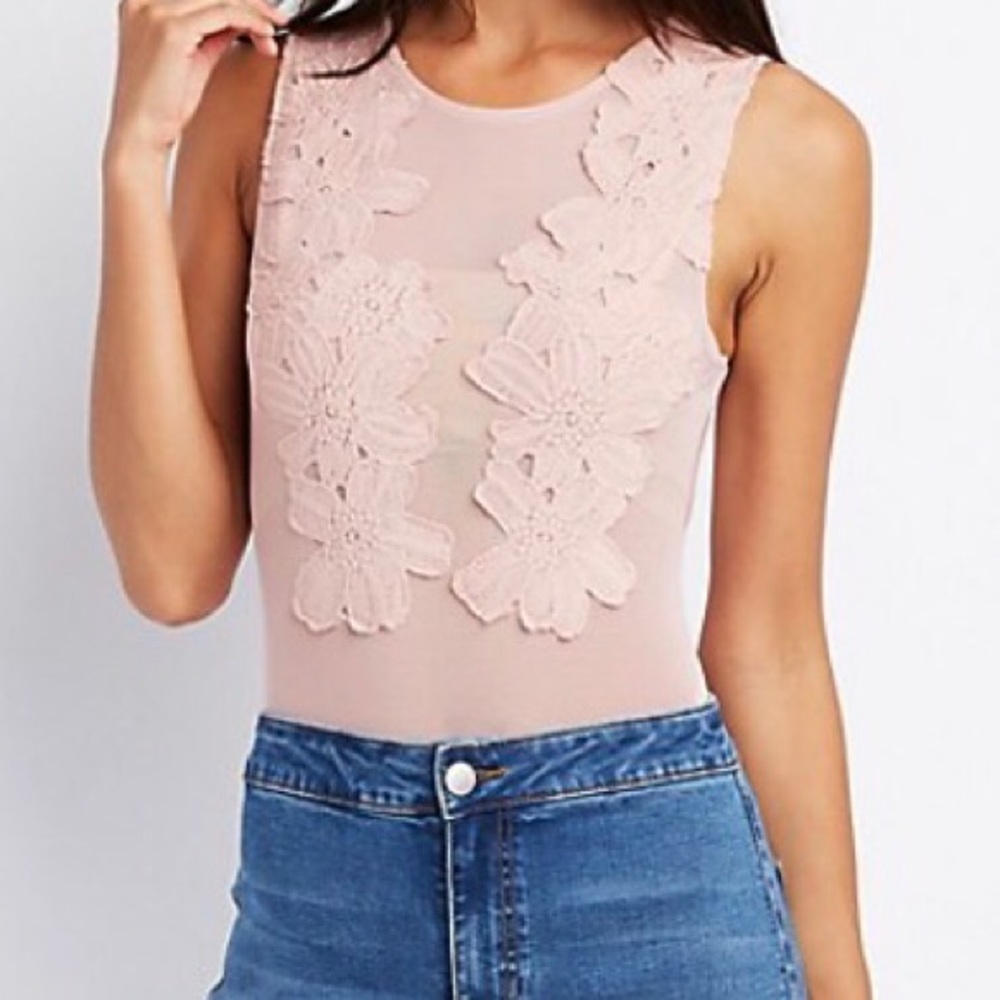 Mesh floral bodysuit