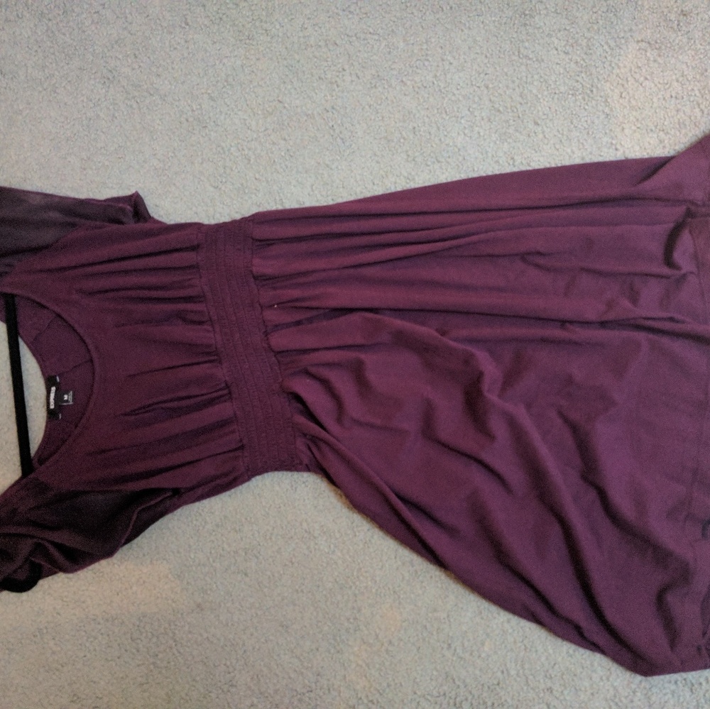 Plum cotton day dress