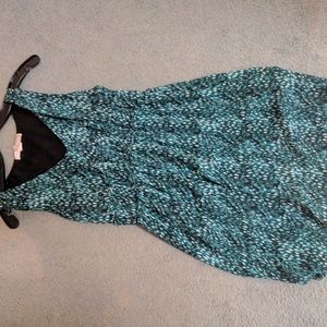 Blue and green dress