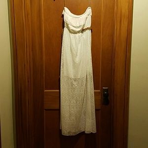 Lace Strapless Maxi Dress