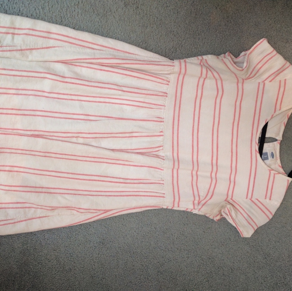 Pink striped beach dresa