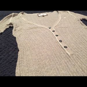 Tan quarter length Abercrombie and Fitch sweater