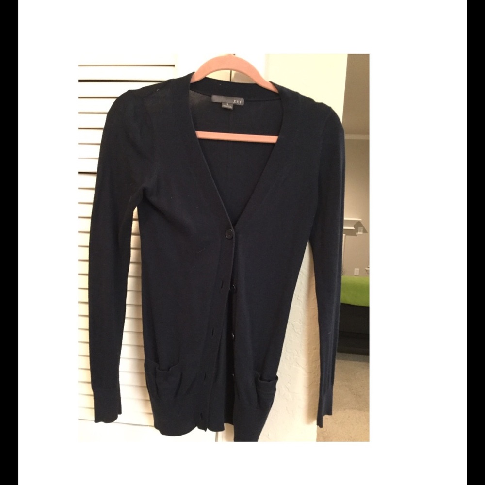 Long Navy Cardigan