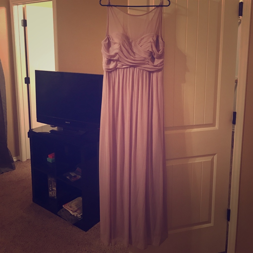 Mesh dress with Illusion neckline