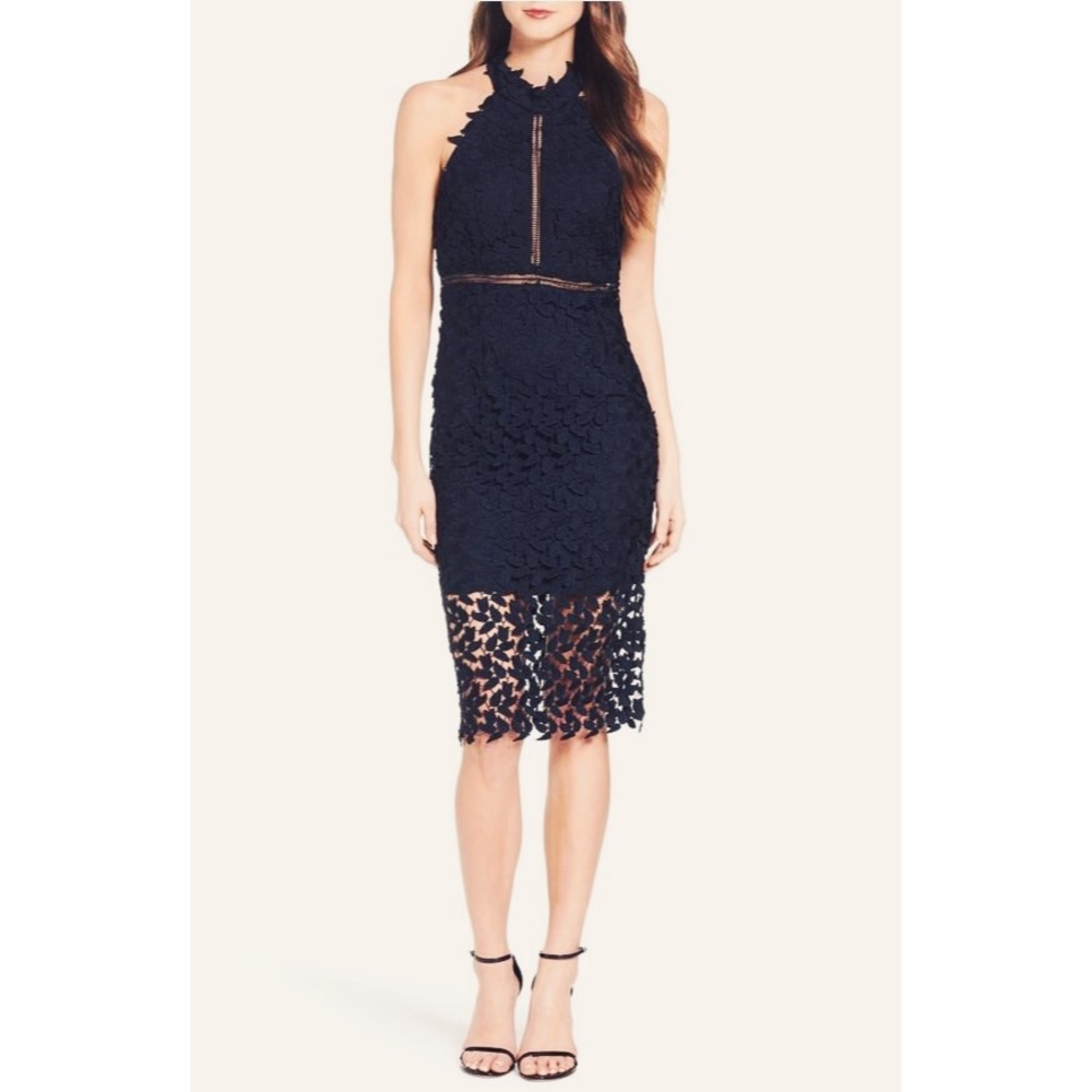 Gemma Halter Lace Sheath Dress
