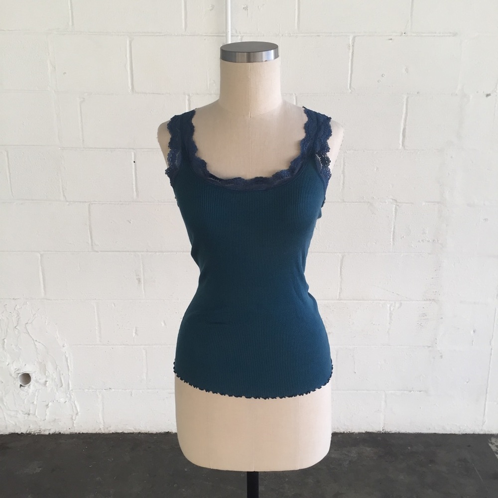 Victoria's Secret Lace Ribbed Tank Top