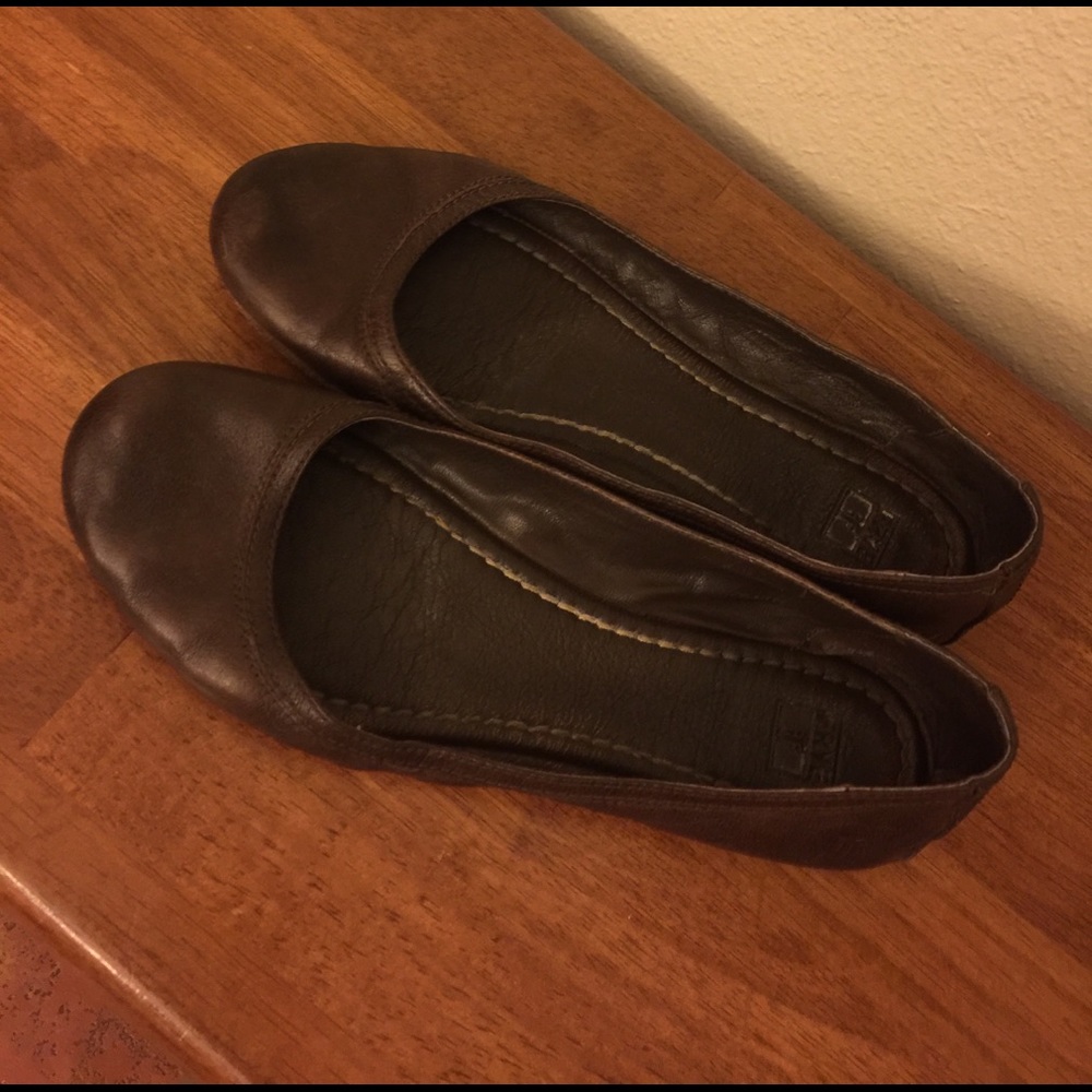Dark Brown Frye Flats