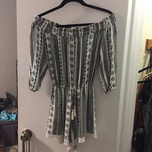 A&F Off the Shoulder Romper with Lace detail