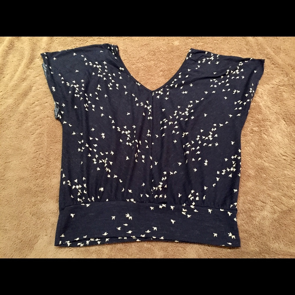 Navy v-neck blouse