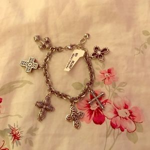 NWT Brighton Faithful Cross charm bracelet