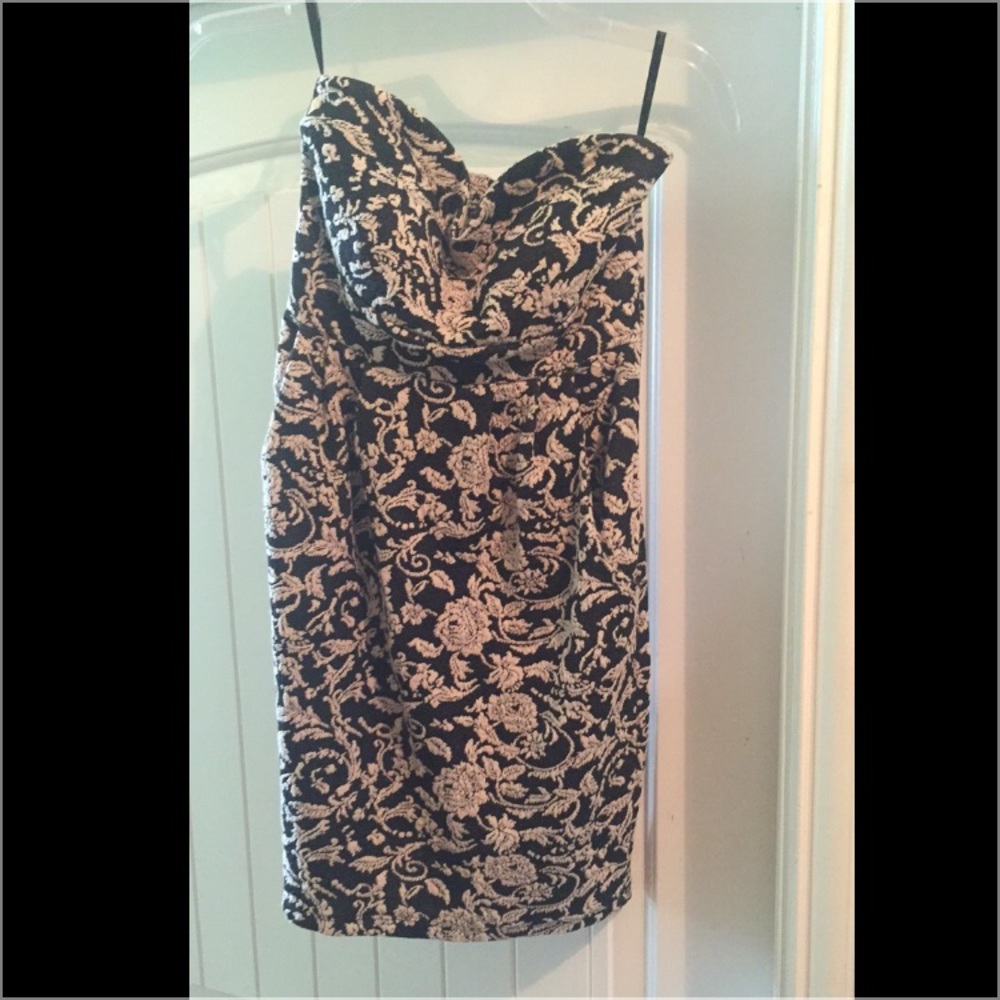 Floral Print Strapless Mini Dress