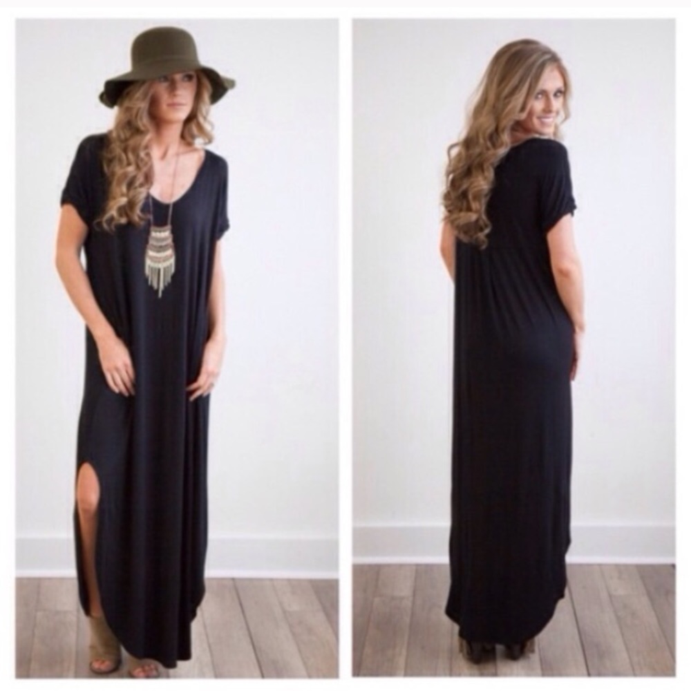 ❣LAST❣ Red Striped Side Slit Maxi Dress - Picture 4 of 4