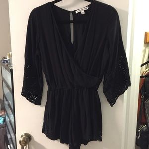 A&F Black Lace Sleeve Romper
