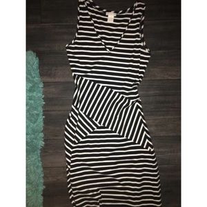 black and white stripped maxi dress