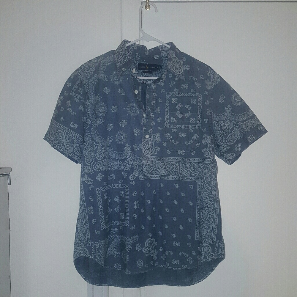 Polo Ralph Lauren Mens Paisley Indigo Button-Up