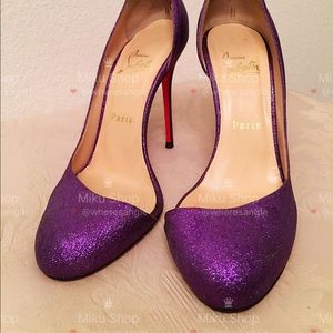 Christian Louboutin purple glitter pump