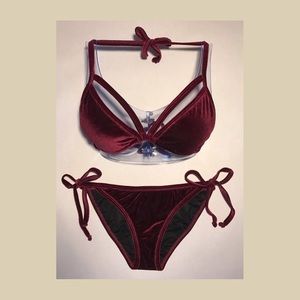 Wine Velvet Bikini