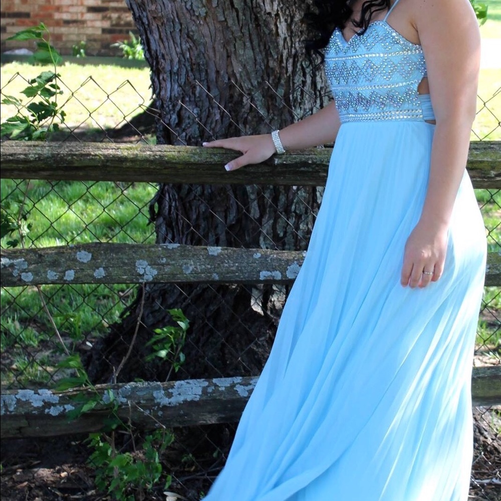 Baby blue prom dress