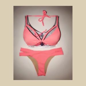 Coral Strappy Bikini