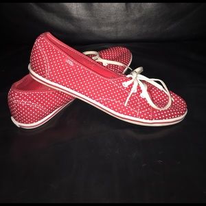 Vans red polka dot shoes