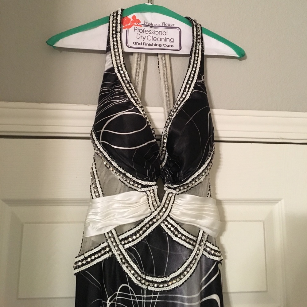 Prom dress ; Formal Dress ; Black Grey White