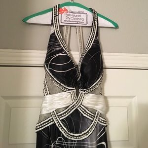 Prom dress ; Formal Dress ; Black Grey White