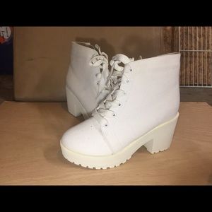 White Platform Booties