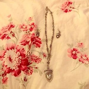 Brighton royal heart crown necklace + earrings set