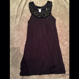 Black short dress with zipper like detail!