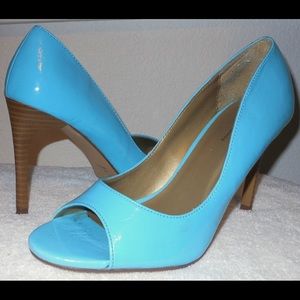 Charlotte Russe bright blue open toe heels