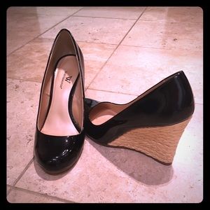 Black Patent Leather Wedges