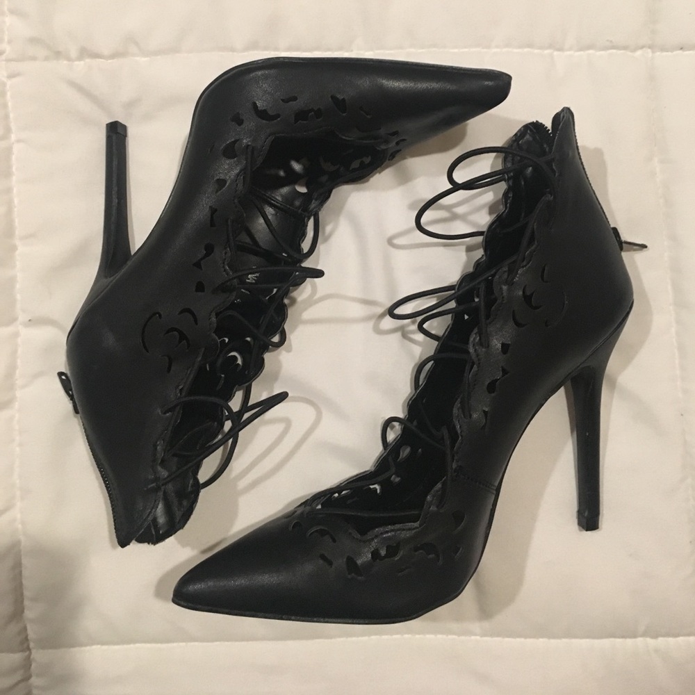 Strapped Black Stilettos