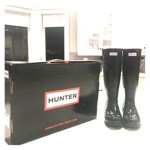 Hunter original gloss NWY size 6 boots