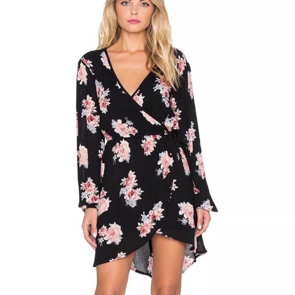 Band of Gypsies floral print wrap dress