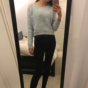 Baby blue fuzzy sweater