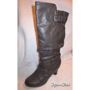 Madden Girl grey heeled boots