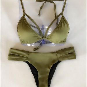 Olive Green Strappy Bikini