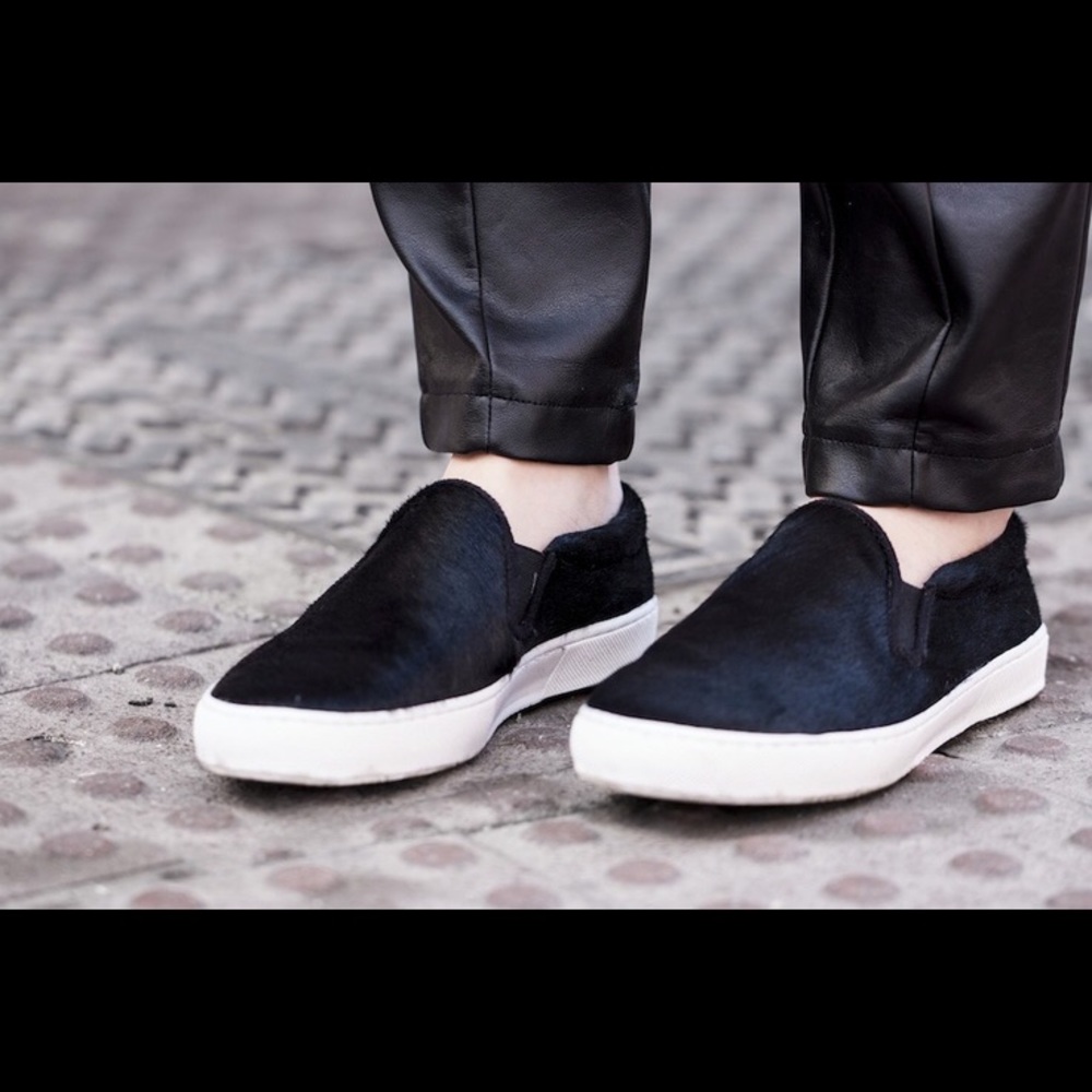 Celine Black Pony Hair Slip On Sneaker