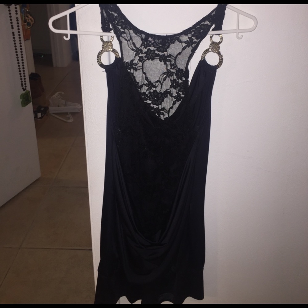 Black shirt with see-through back