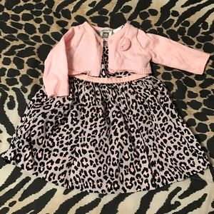 Light Pink, Gray, and Black Leopard Tank Dress