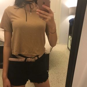 Camel crop top