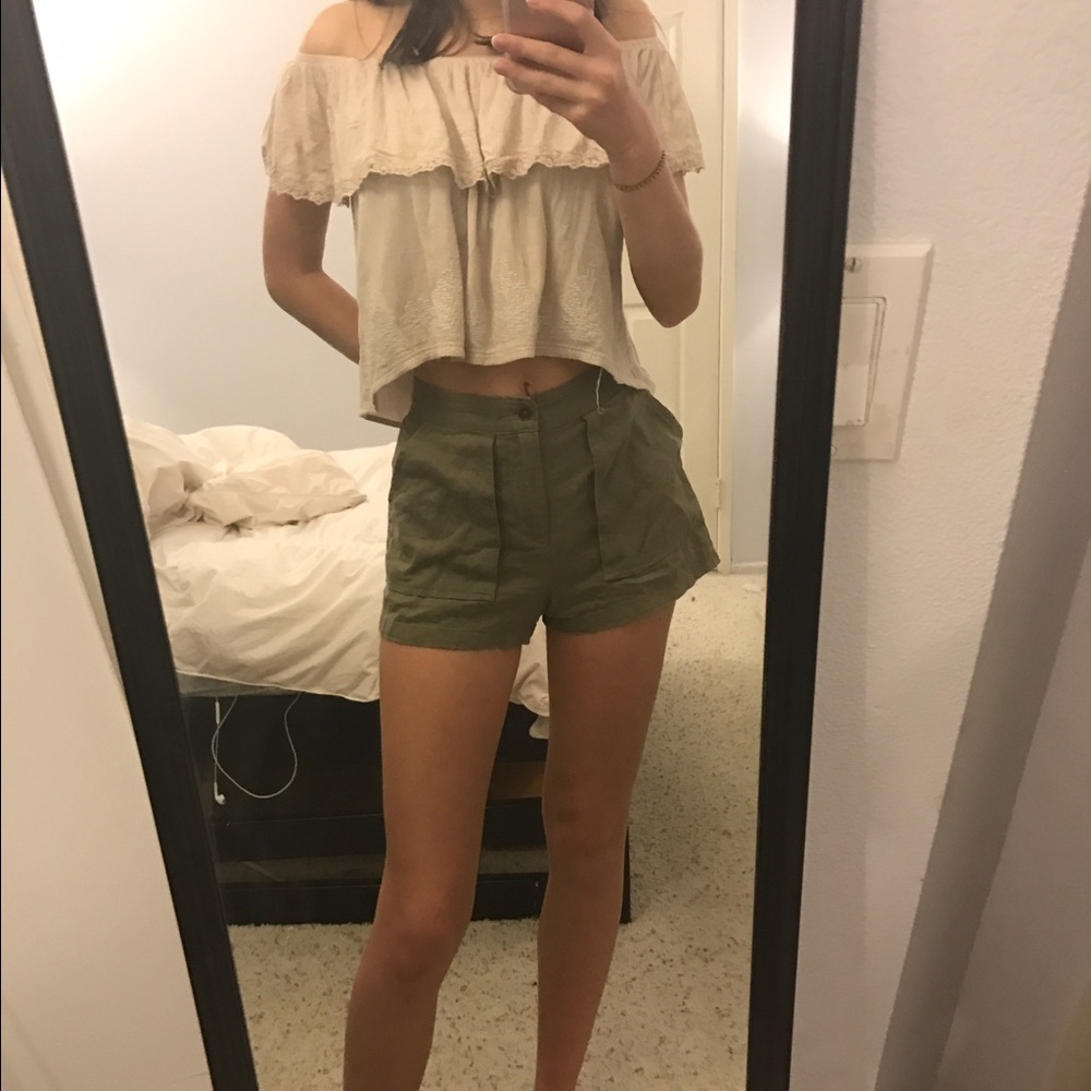 Army green shorts