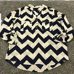 Navy chevron blouse
