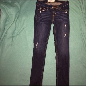 Skinny, dark-wash jeans from Hollister.
