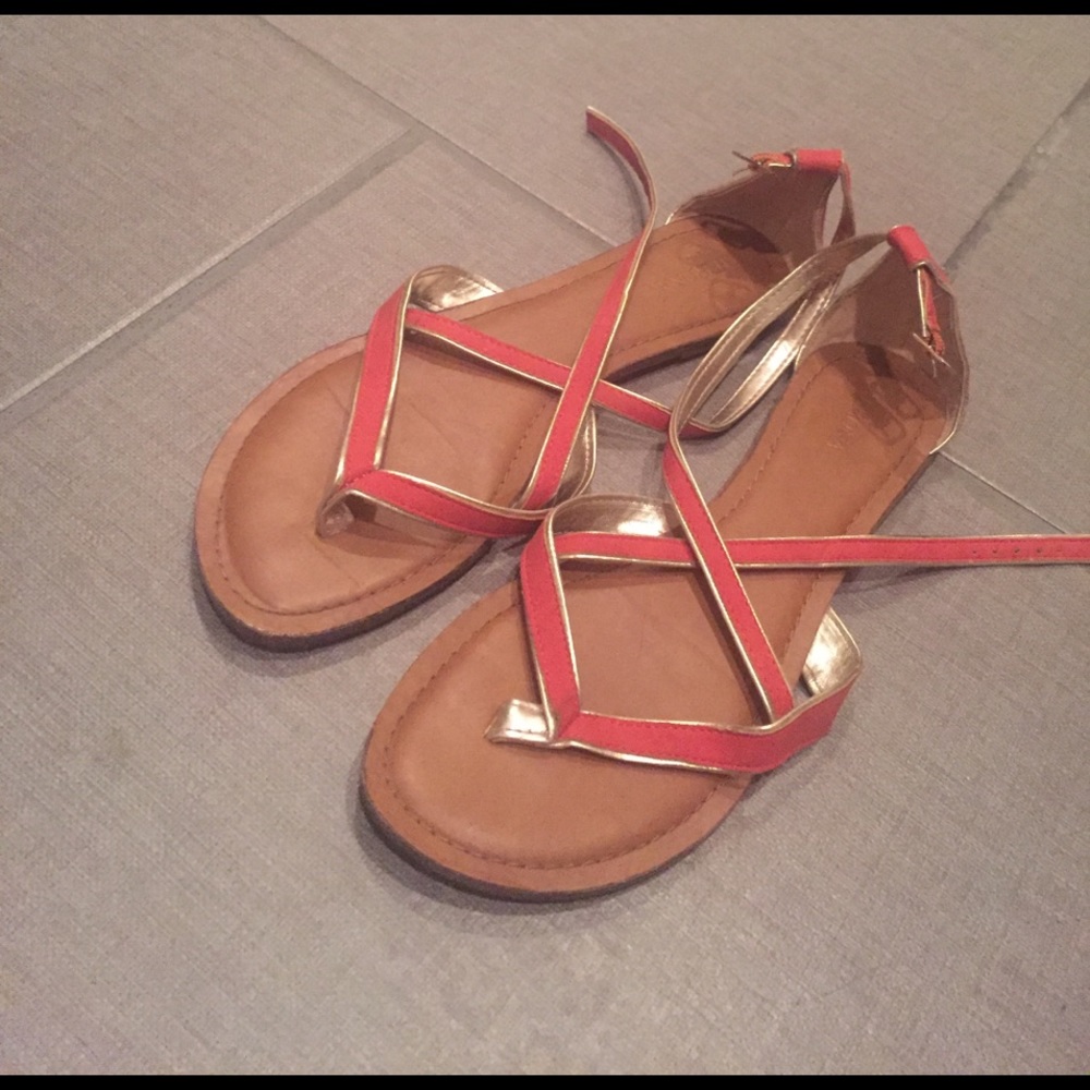 Orange and gold sandals